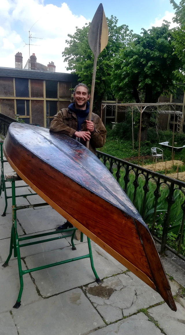 Antonin Verhulst et son canoe